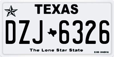 TX license plate DZJ6326