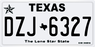 TX license plate DZJ6327