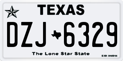 TX license plate DZJ6329