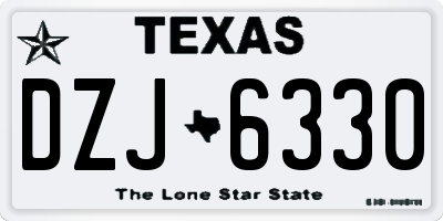 TX license plate DZJ6330