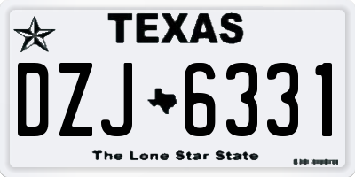 TX license plate DZJ6331