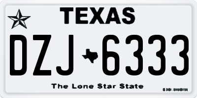 TX license plate DZJ6333