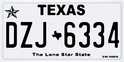TX license plate DZJ6334