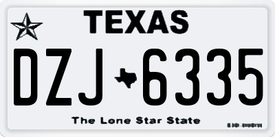 TX license plate DZJ6335