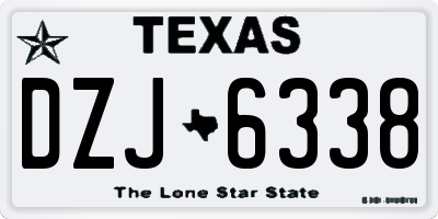 TX license plate DZJ6338