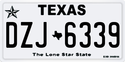 TX license plate DZJ6339