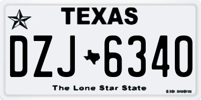 TX license plate DZJ6340