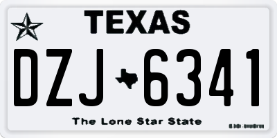 TX license plate DZJ6341