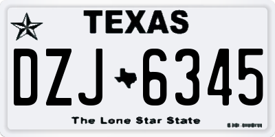 TX license plate DZJ6345
