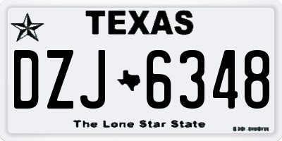 TX license plate DZJ6348