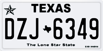 TX license plate DZJ6349