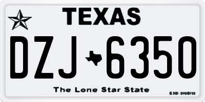 TX license plate DZJ6350