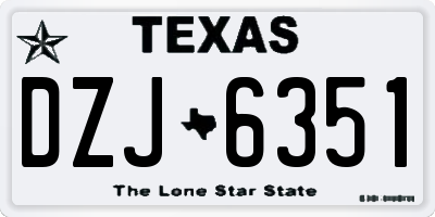 TX license plate DZJ6351