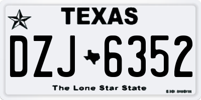 TX license plate DZJ6352