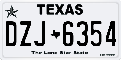 TX license plate DZJ6354