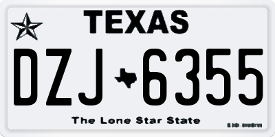 TX license plate DZJ6355