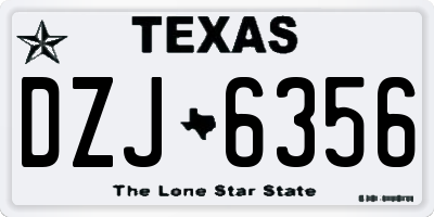 TX license plate DZJ6356