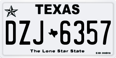 TX license plate DZJ6357