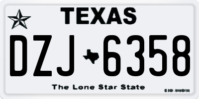 TX license plate DZJ6358