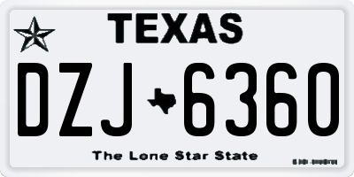 TX license plate DZJ6360