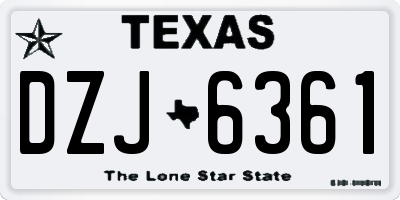 TX license plate DZJ6361