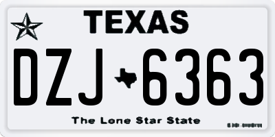 TX license plate DZJ6363