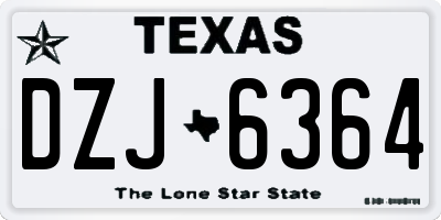 TX license plate DZJ6364