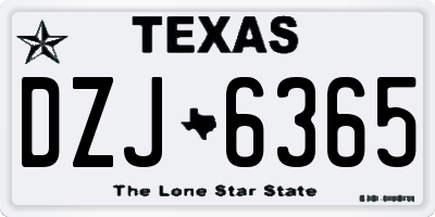 TX license plate DZJ6365