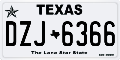 TX license plate DZJ6366