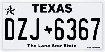 TX license plate DZJ6367