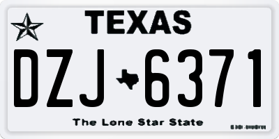 TX license plate DZJ6371