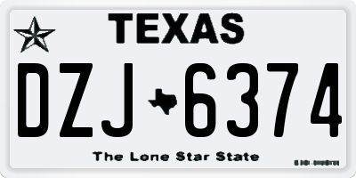 TX license plate DZJ6374