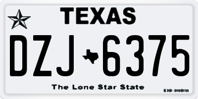 TX license plate DZJ6375