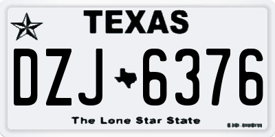 TX license plate DZJ6376
