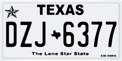 TX license plate DZJ6377