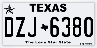 TX license plate DZJ6380