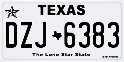 TX license plate DZJ6383