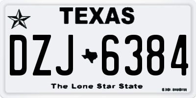 TX license plate DZJ6384