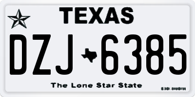 TX license plate DZJ6385