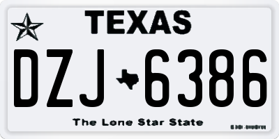 TX license plate DZJ6386