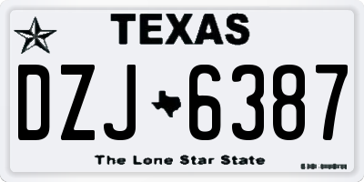 TX license plate DZJ6387