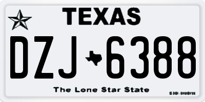 TX license plate DZJ6388