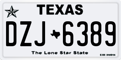TX license plate DZJ6389
