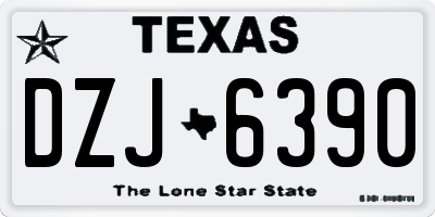 TX license plate DZJ6390