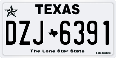 TX license plate DZJ6391