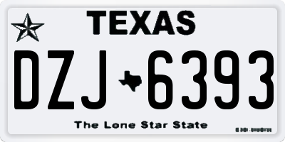 TX license plate DZJ6393