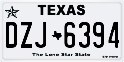 TX license plate DZJ6394