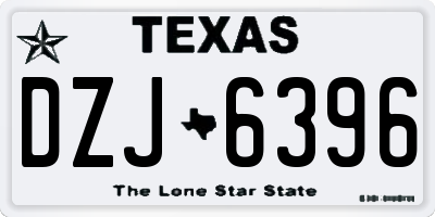 TX license plate DZJ6396