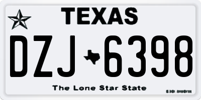 TX license plate DZJ6398