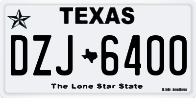 TX license plate DZJ6400